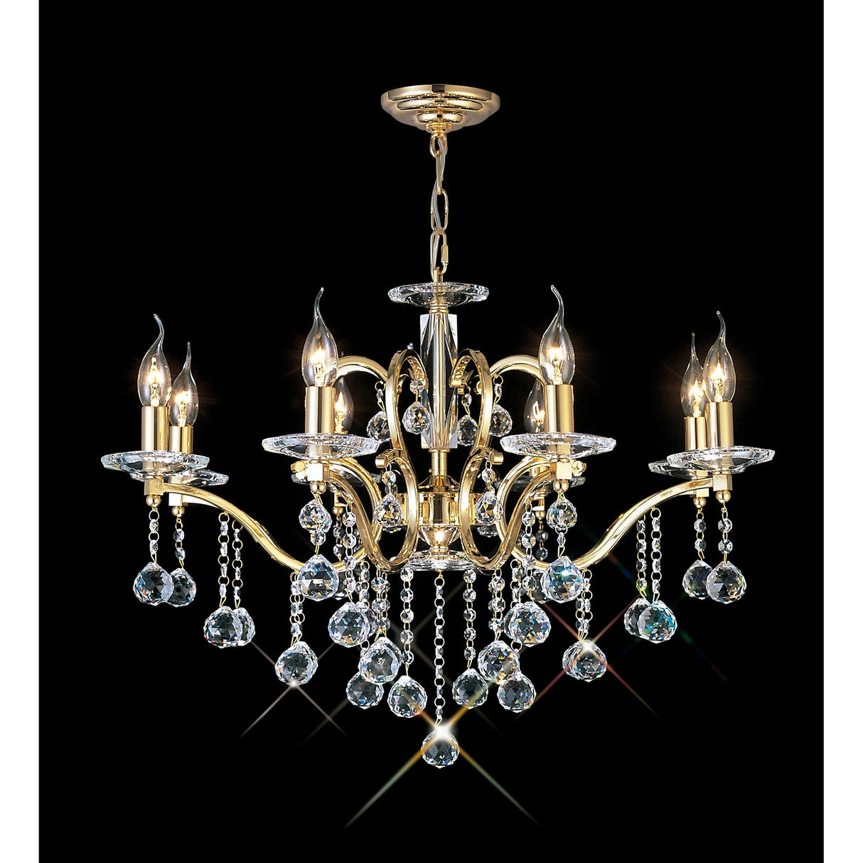 Zinta 8-Light French Gold Crystal Chandelier by Cassia Twigue