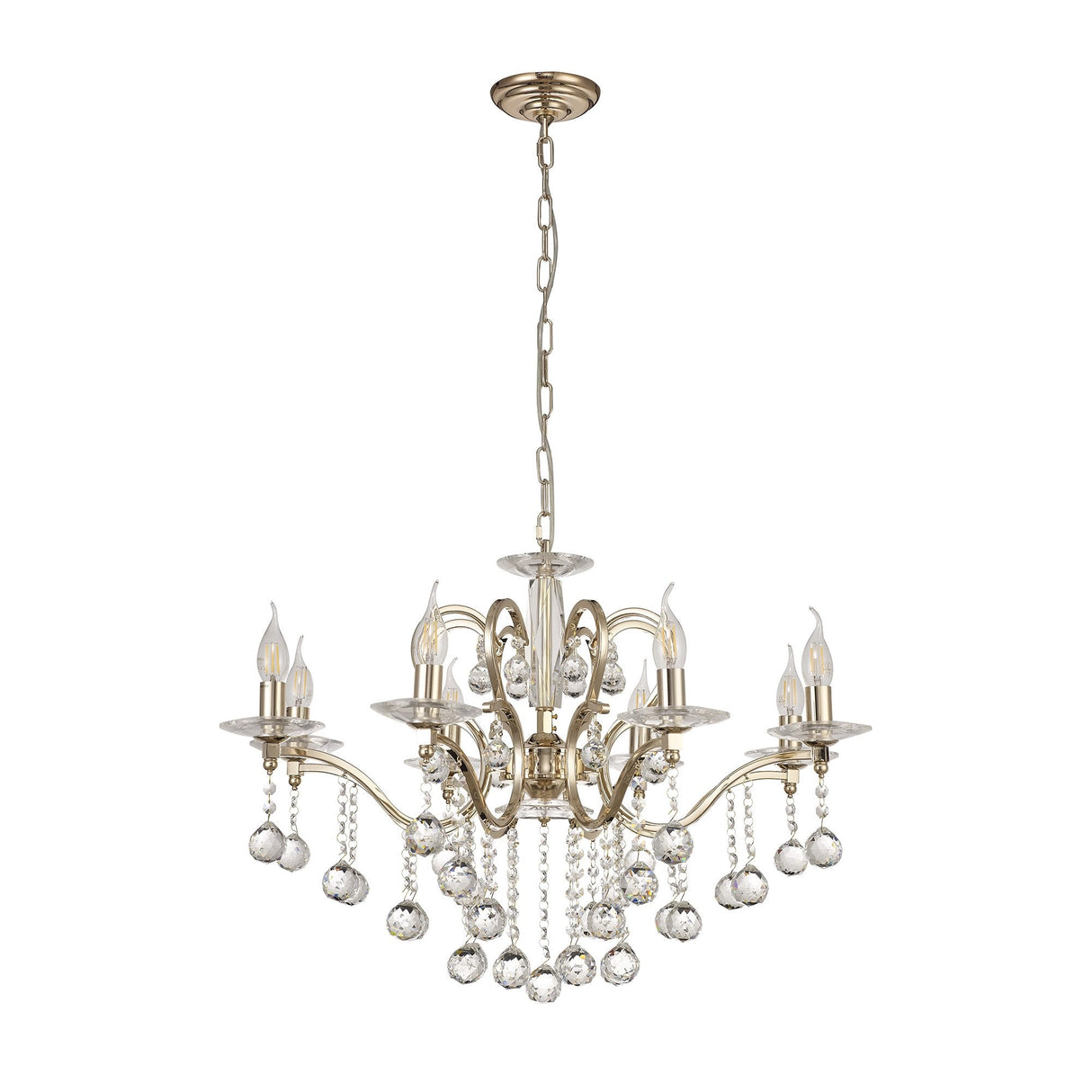 Zinta 8-Light French Gold Crystal Chandelier by Cassia Twigue