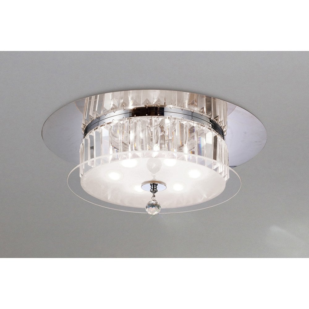 Tosca Round 6-Light Crystal Flush Mount in Polished Chrome and Glass
