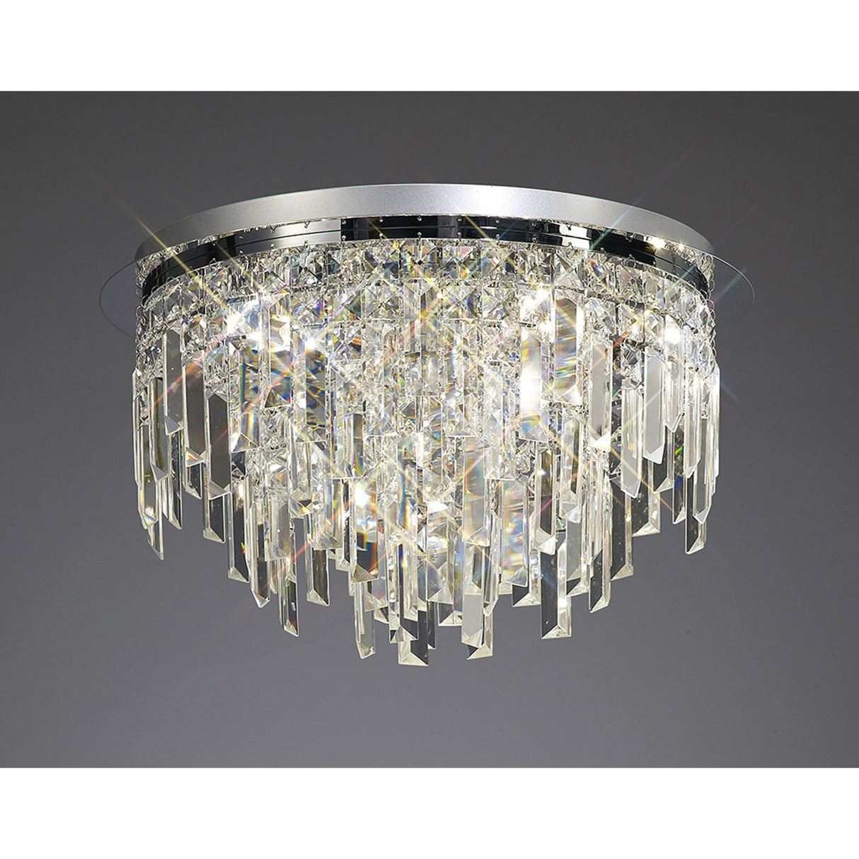 Maddison 6-Light Round Ceiling Fixture in Polished Chrome and Clear Crystal