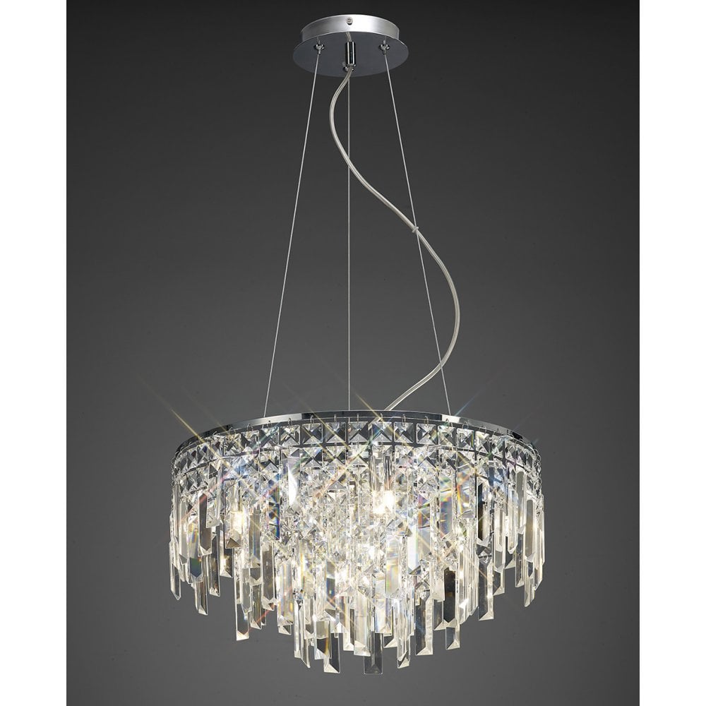 Cassia Twigue's Maddison Round 6-Light Pendant in Polished Chrome and Crystal