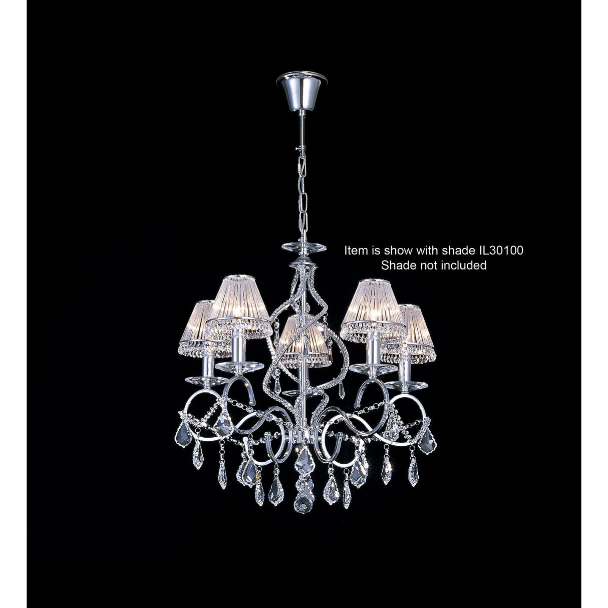 Torino Pendant Light with Crystals in Polished Chrome Finish