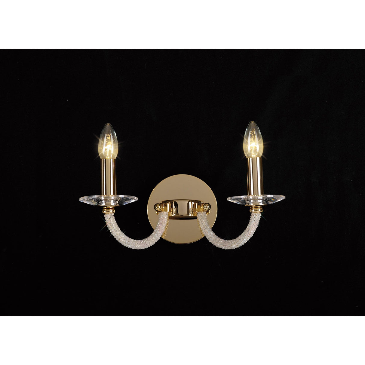 Elena Dual Light Crystal Wall Lamp in Gold Finish