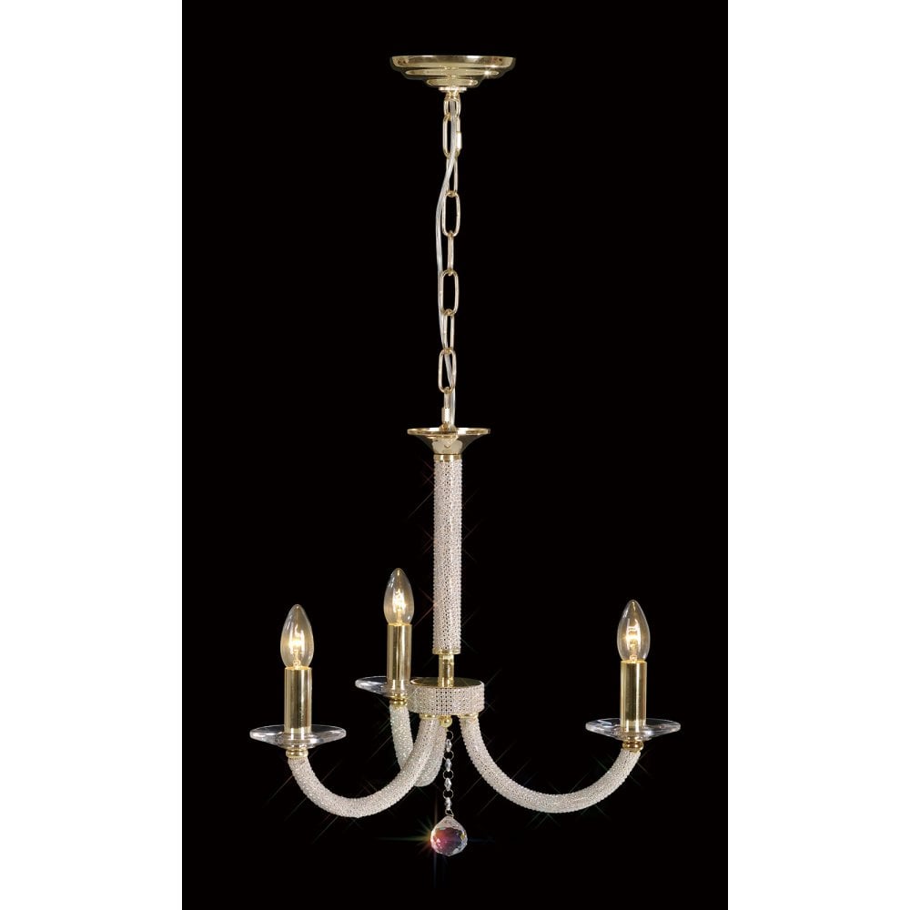Opulent Elena Gold and Crystal Pendant Light - 3 Light Configuration