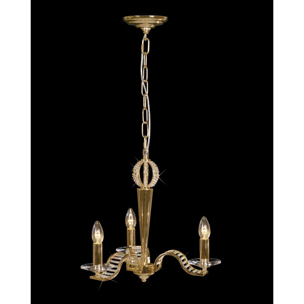 Niobe French Gold Crystal 3-Light Pendant