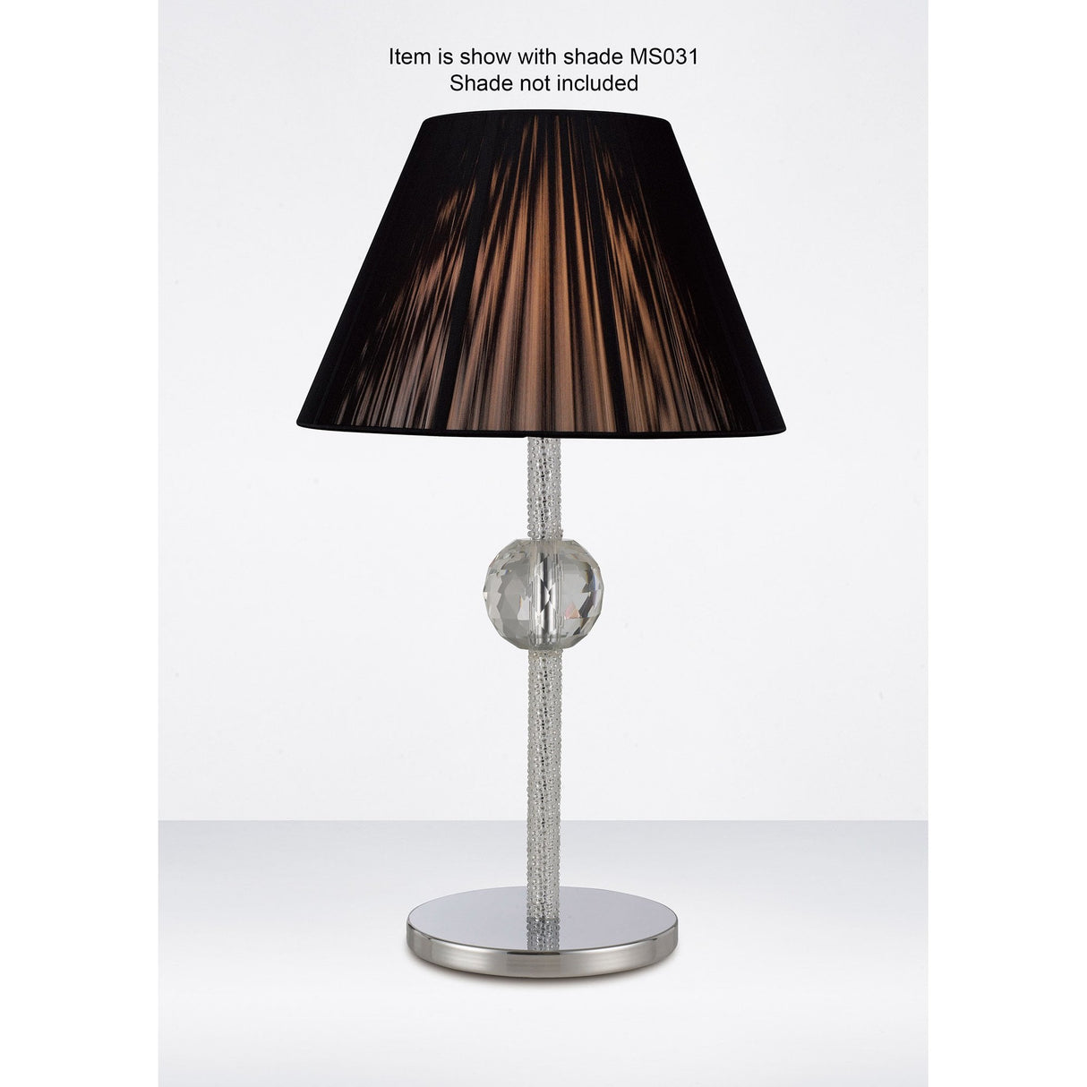 Elena Crystal Sphere Polished Chrome Table Lamp Base