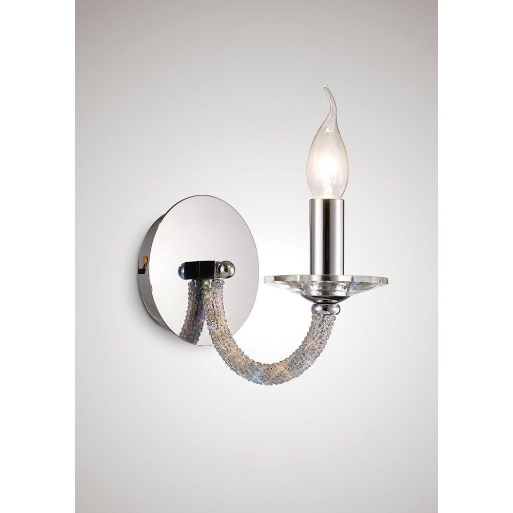 Elena Crystal Elegance Wall Lamp with Polished Chrome Finish