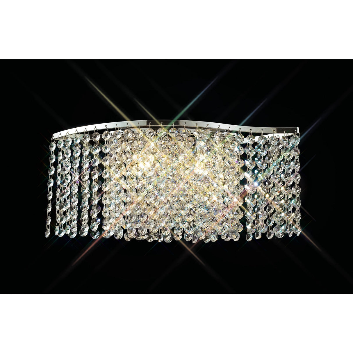 Fabio Crystal Elegance Dual Light Wall Sconce in Polished Chrome