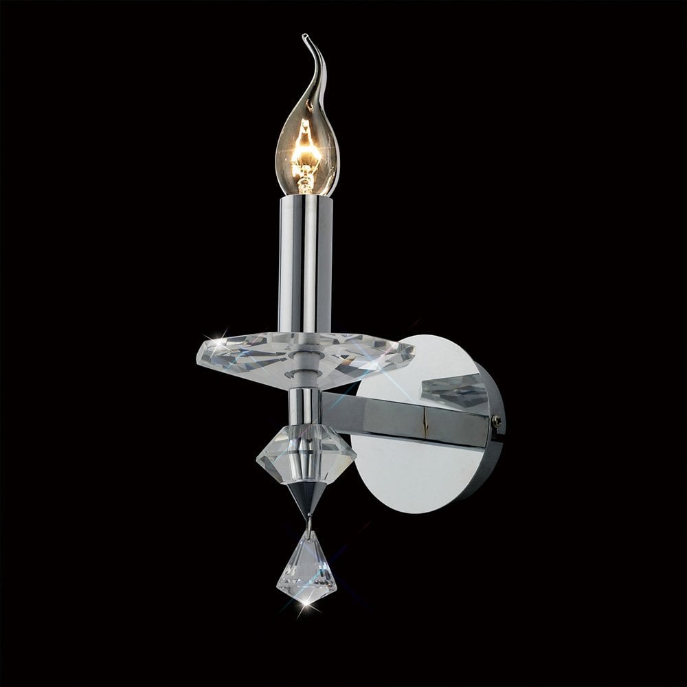 Cassia Crystal Elegance Wall Lamp in Polished Chrome