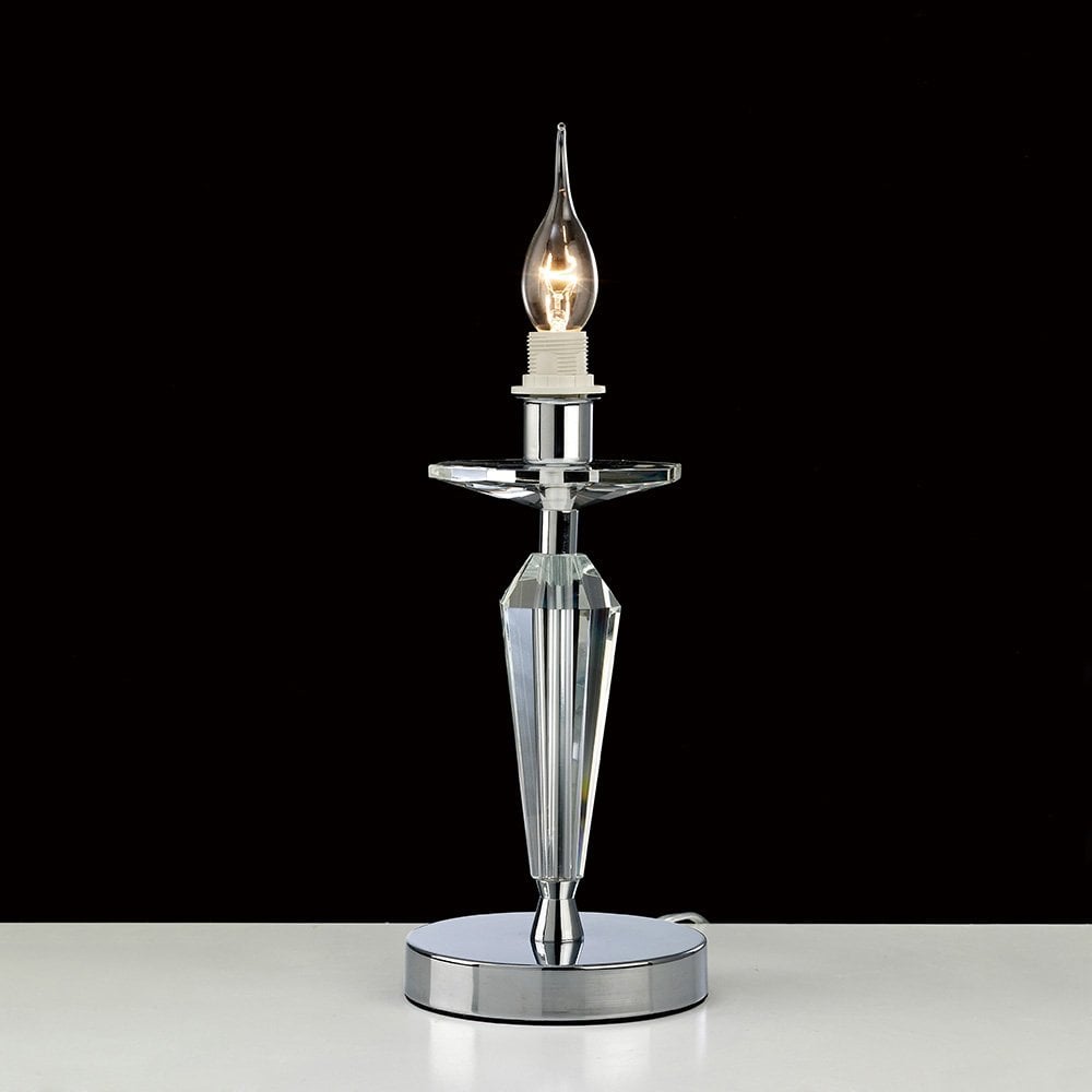 Renzo Crystal Elegance Table Lamp - Polished Chrome Finish