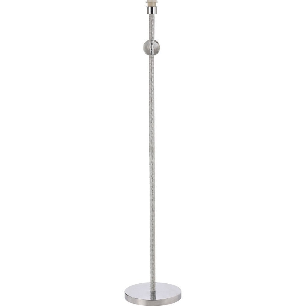 Elena Crystal Sphere Floor Lamp - Polished Chrome Finish with No Shade