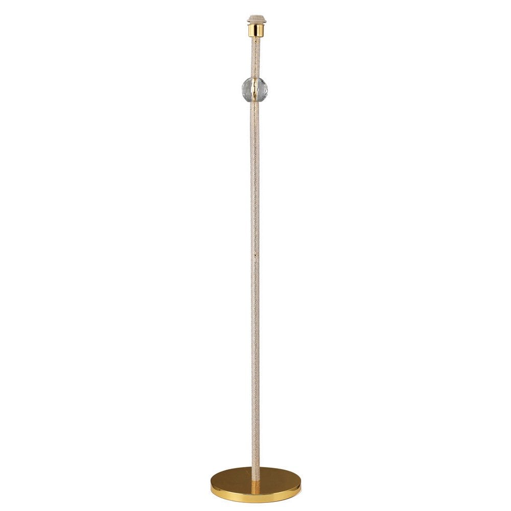 Elena Gold and Crystal Floor Lamp - Single Light, Shade Not Included