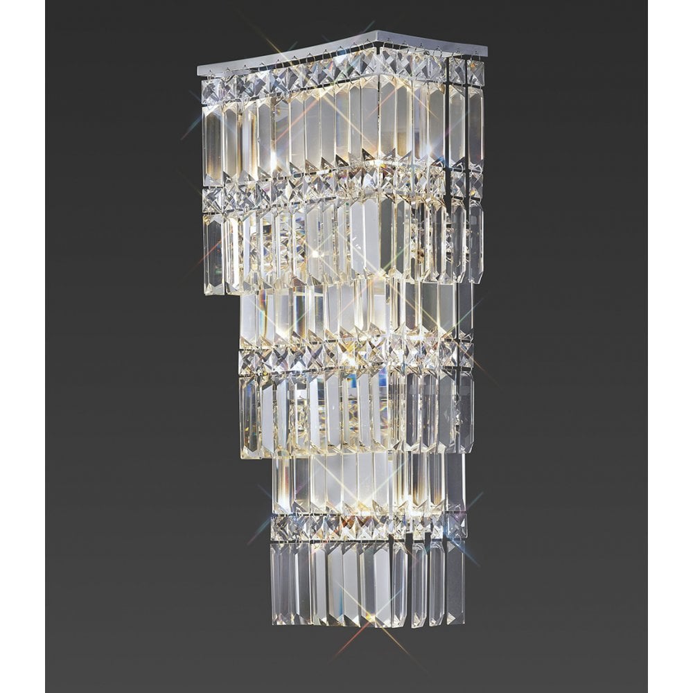 Gianni 4-Light Wall Lamp with Polished Chrome and Clear Crystal Elegance