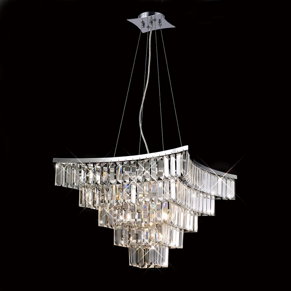 Gianni 9-Light Crystal Chandelier in Polished Chrome