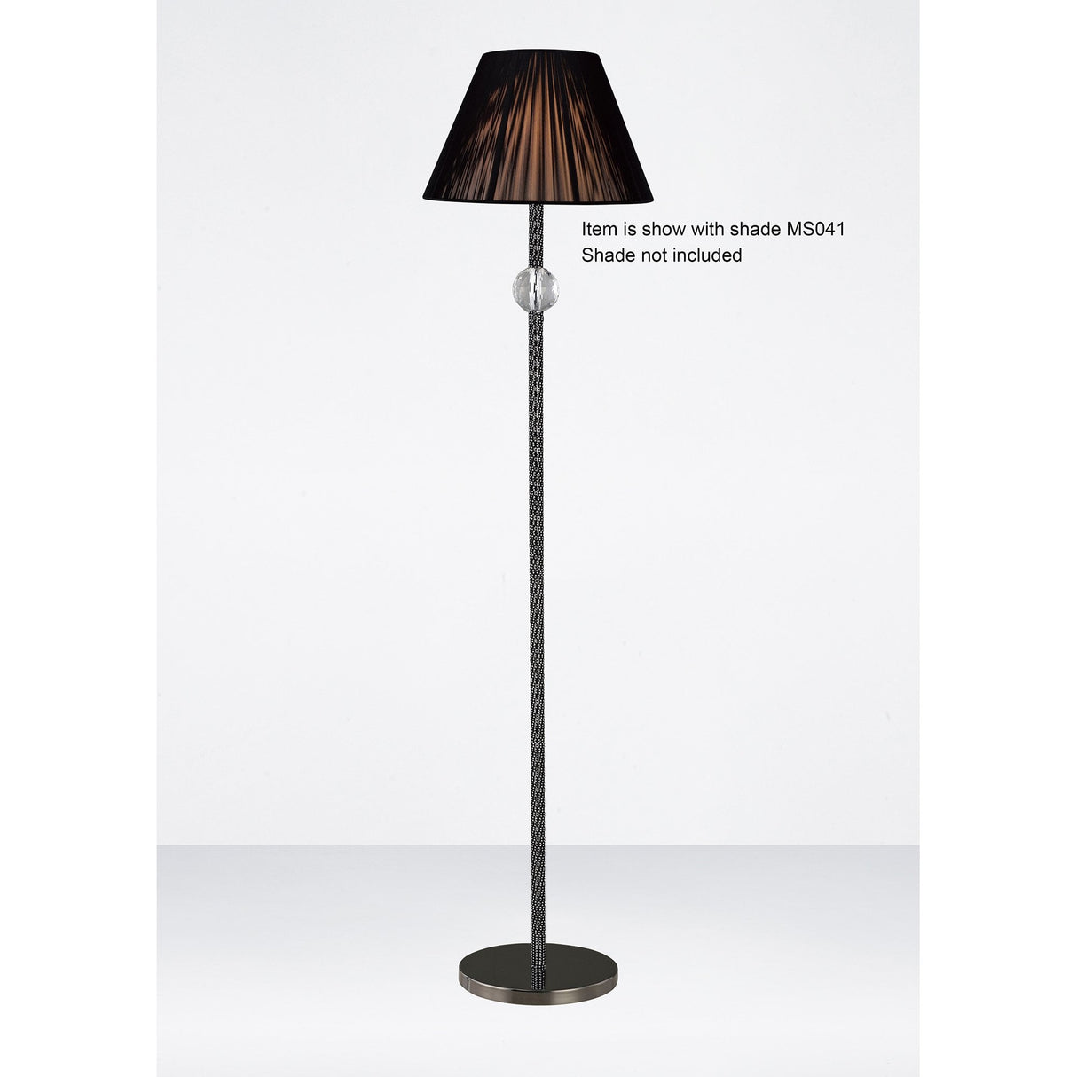 Elena Crystal Accent Floor Lamp with Black Chrome Finish (Shade Not Included)