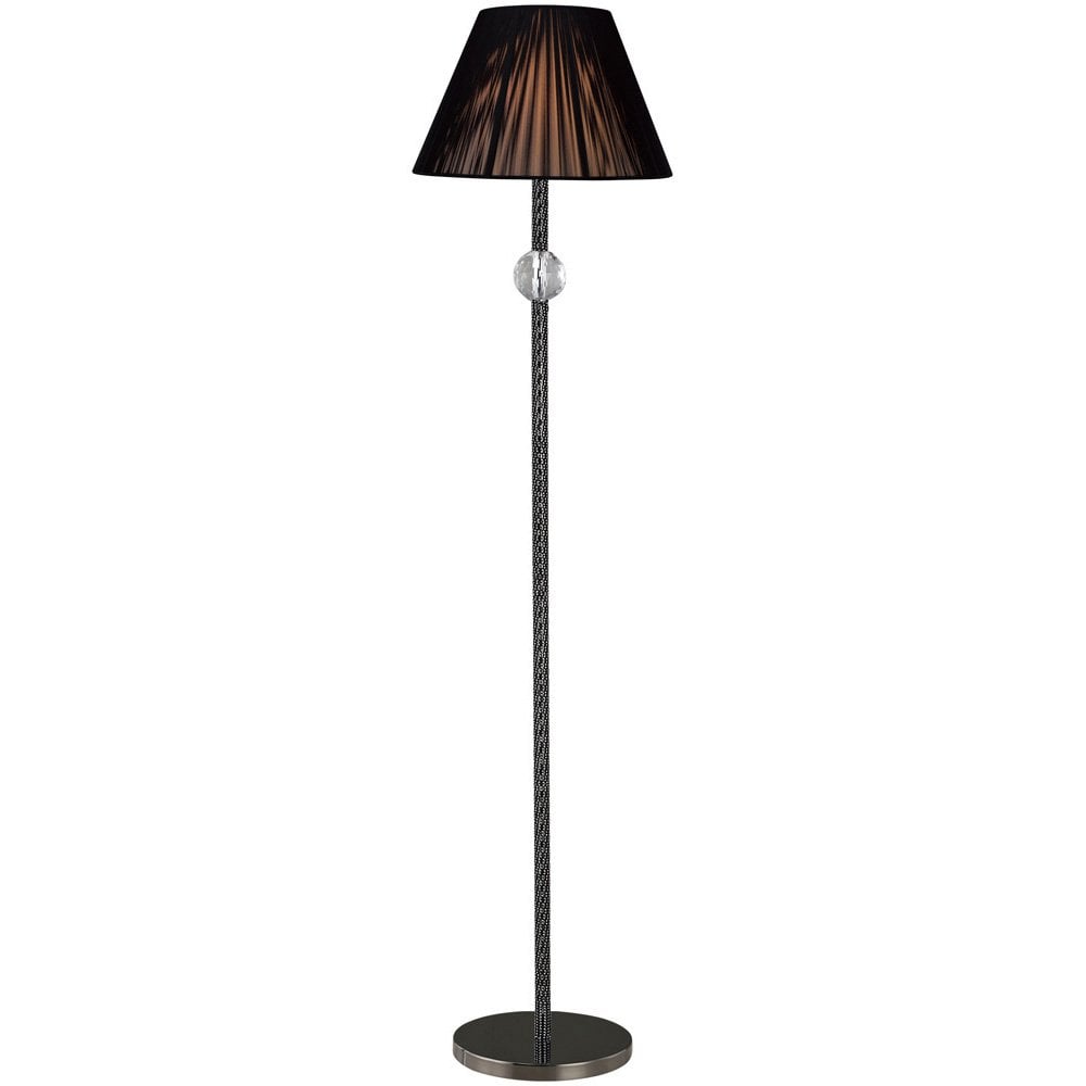 Elena Crystal Accent Floor Lamp with Black Chrome Finish (Shade Not Included)