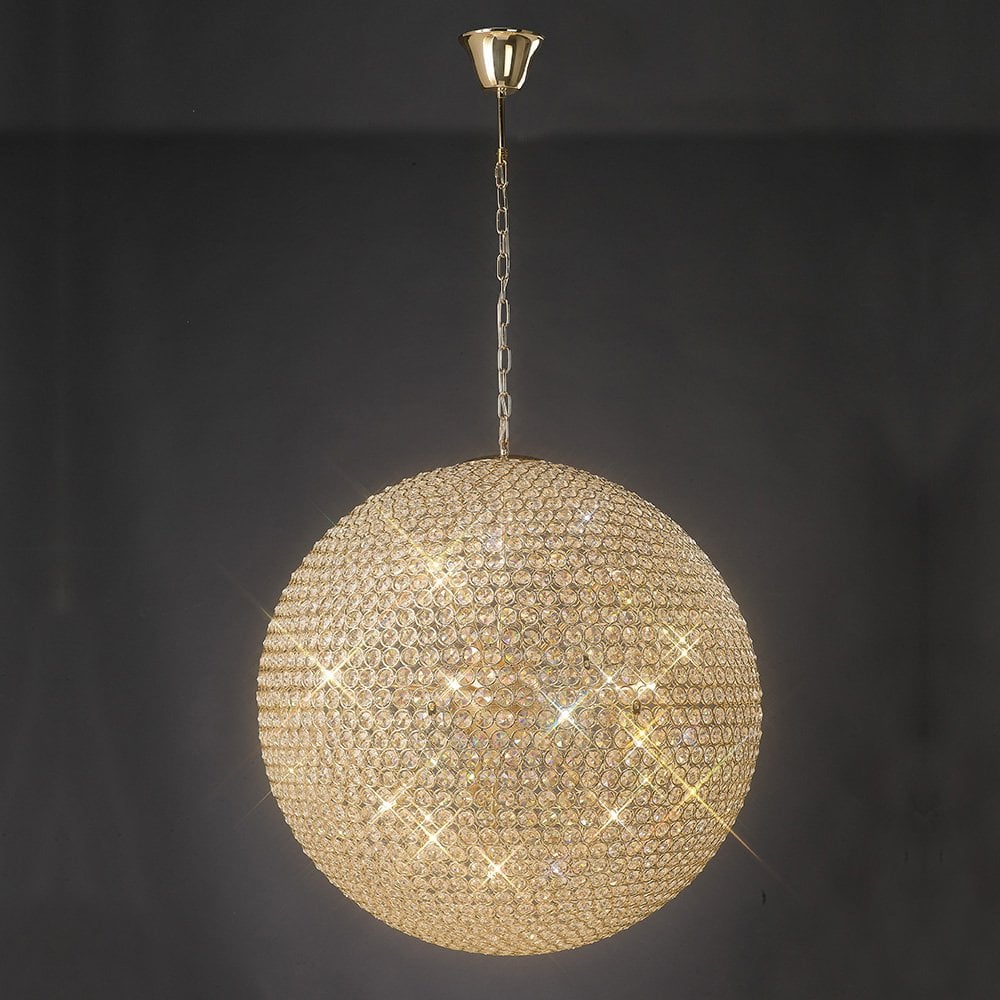 Luminous Elegance: Ava 12-Light Pendant in French Gold & Crystal