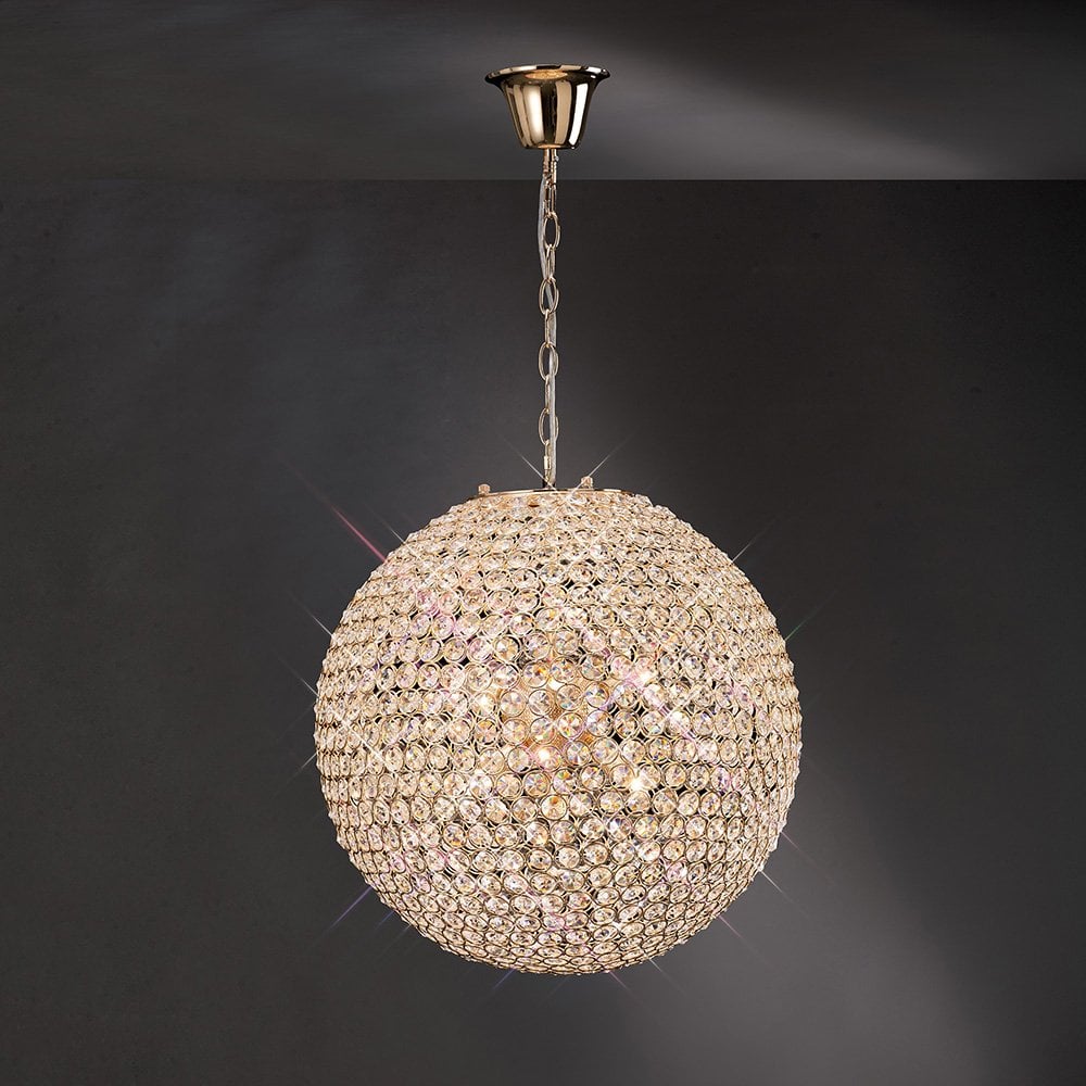 Ava Pendant Light: Majestic French Gold & Crystal Chandelier