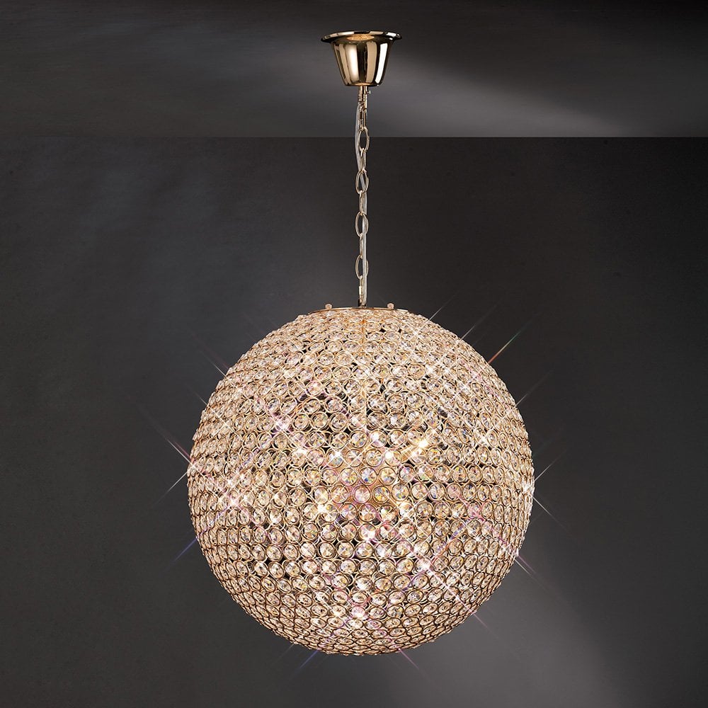 Ava 9-Light French Gold Crystal Pendant Chandelier