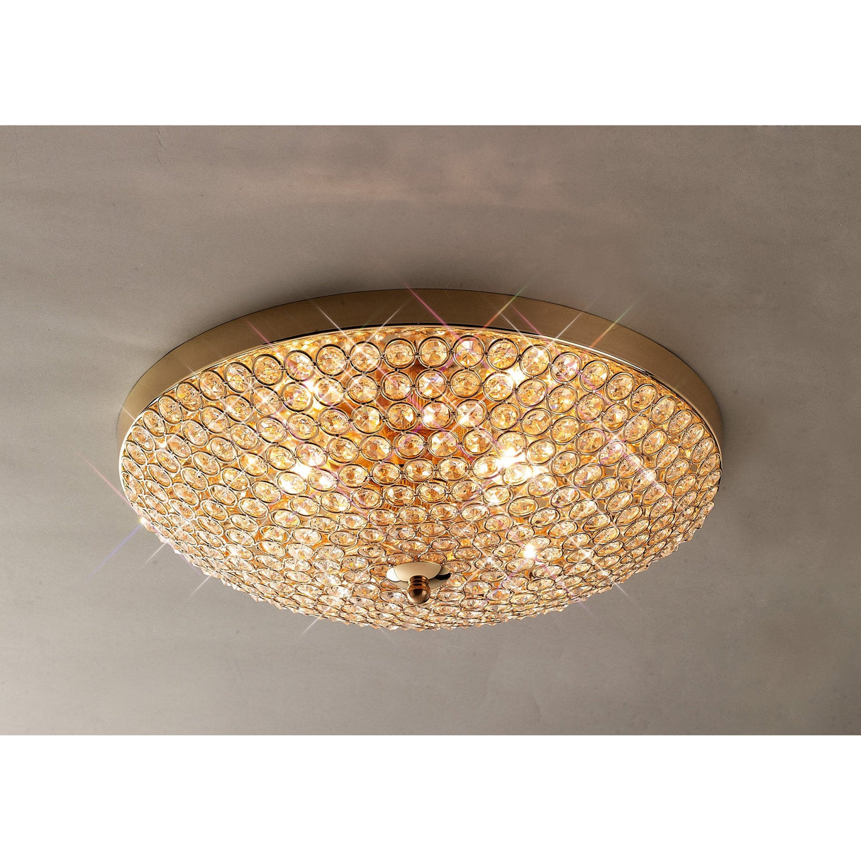 Luxurious Ava Ceiling Light in French Gold with Sparkling Crystal Accents