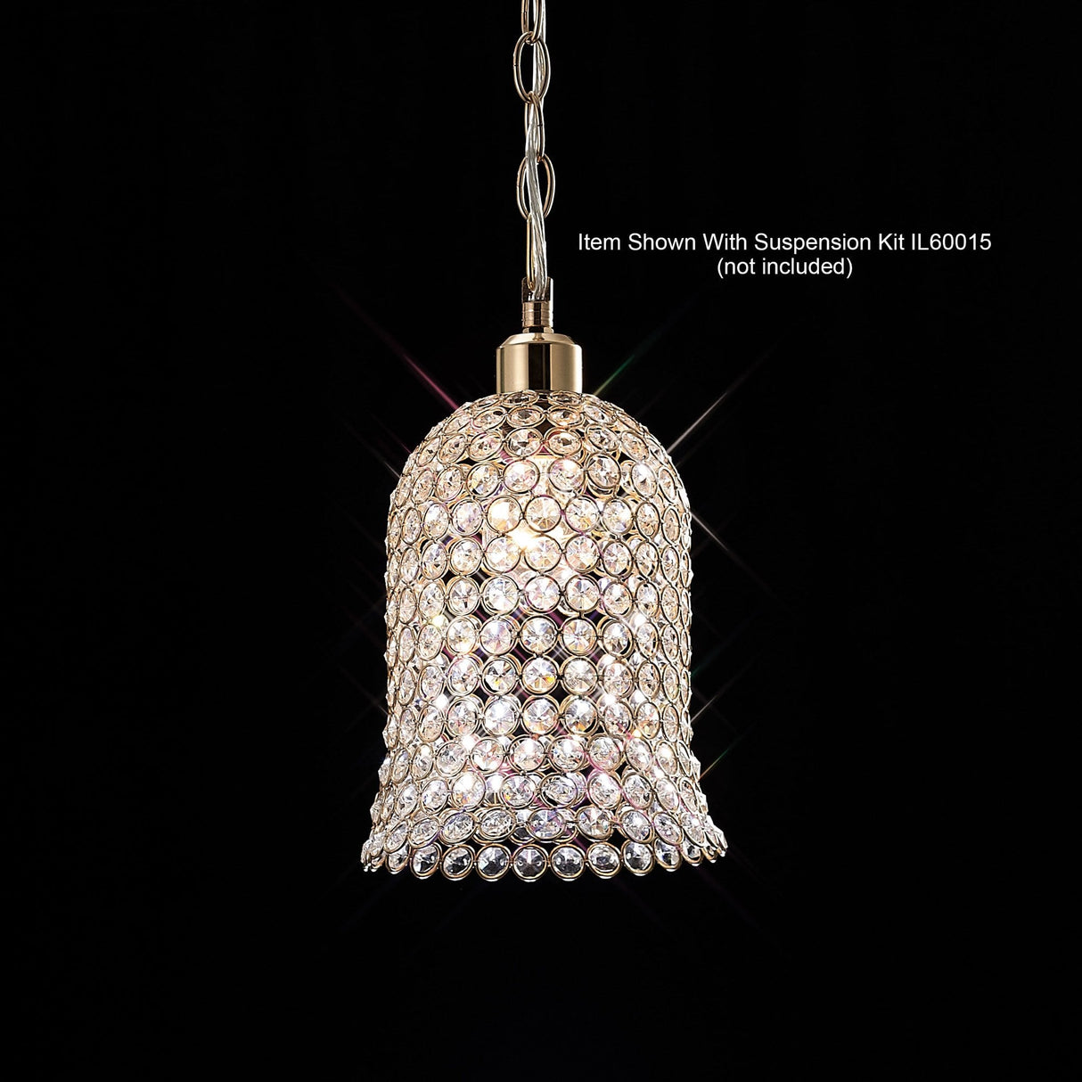 Elegant French Gold Crystal Bell Lampshade by Cassia Twigue