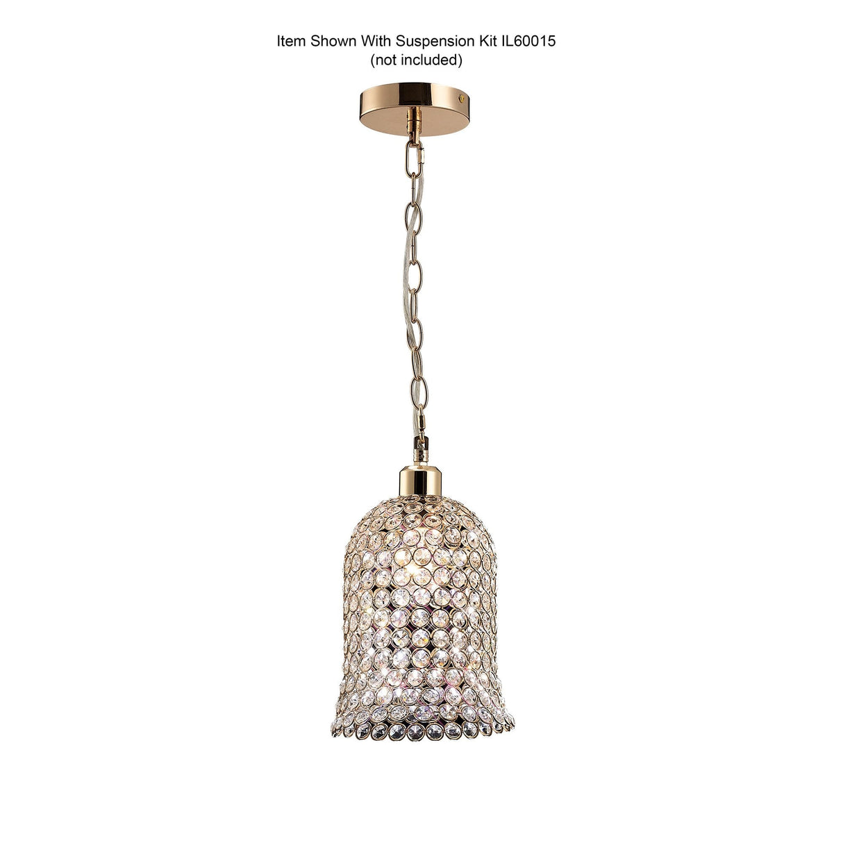 Elegant French Gold Crystal Bell Lampshade by Cassia Twigue