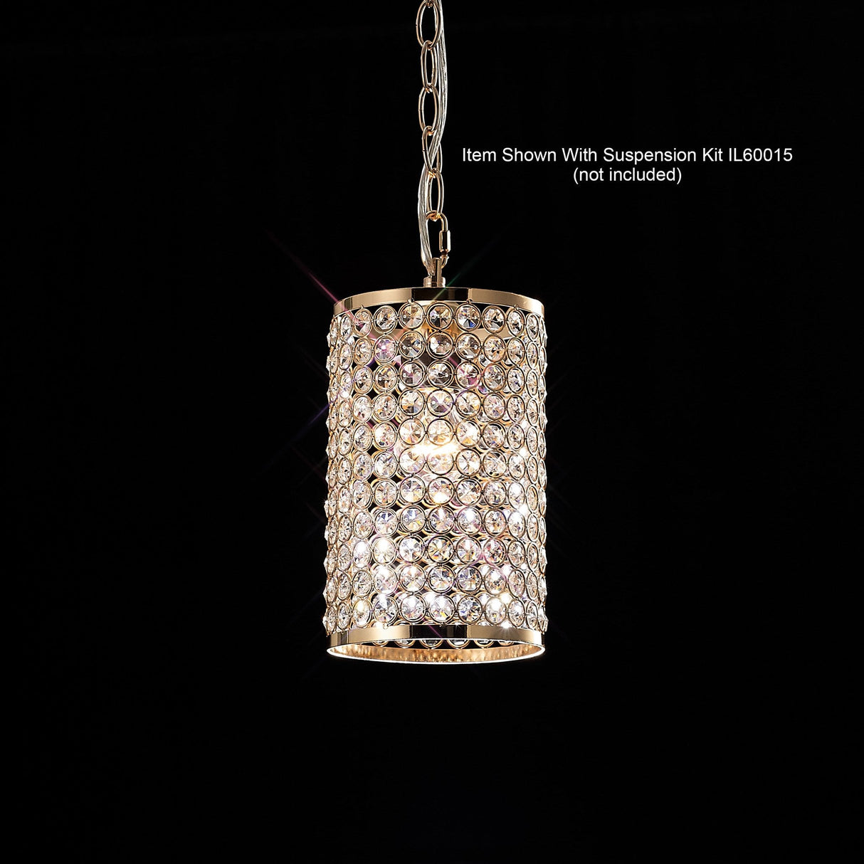 Cassia Twigue Kudo Cylinder Shade in French Gold & Crystal