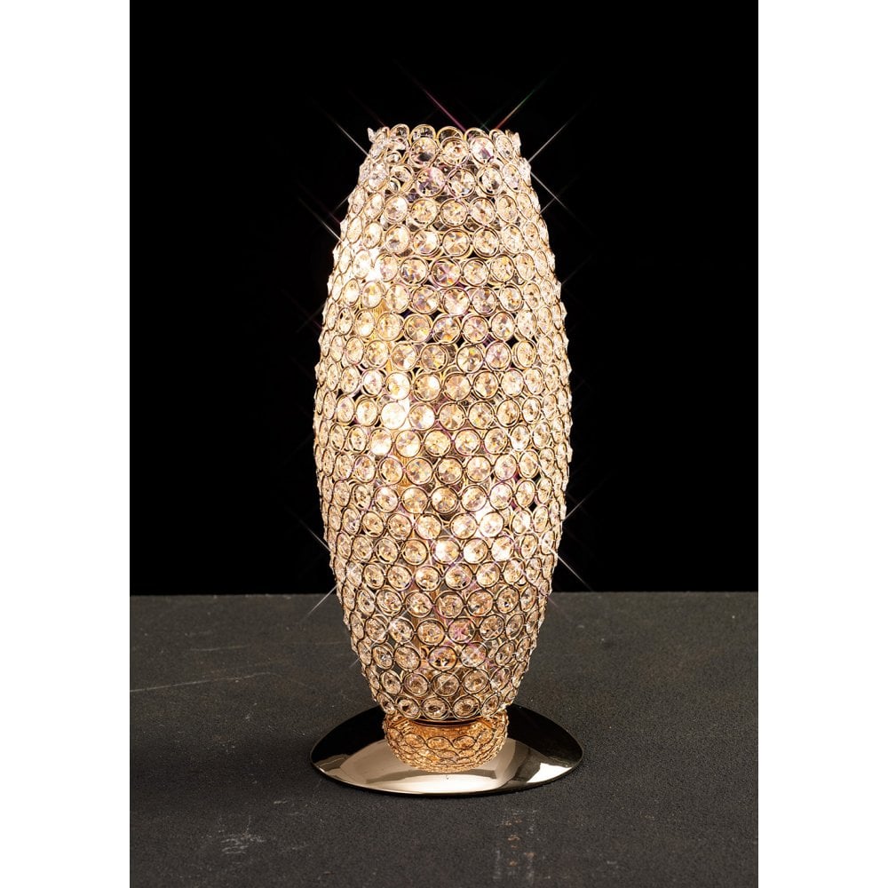 Kos 3-Light Crystal Table Lamp in French Gold by Cassia Twigue