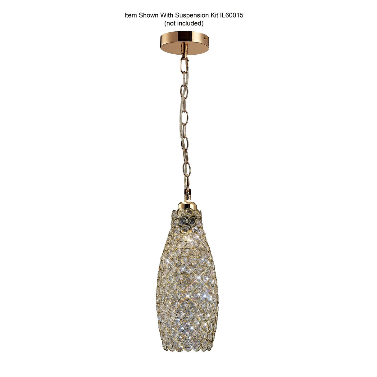 Glamorous Kudo French Gold & Crystal Drum Shade Lampshade