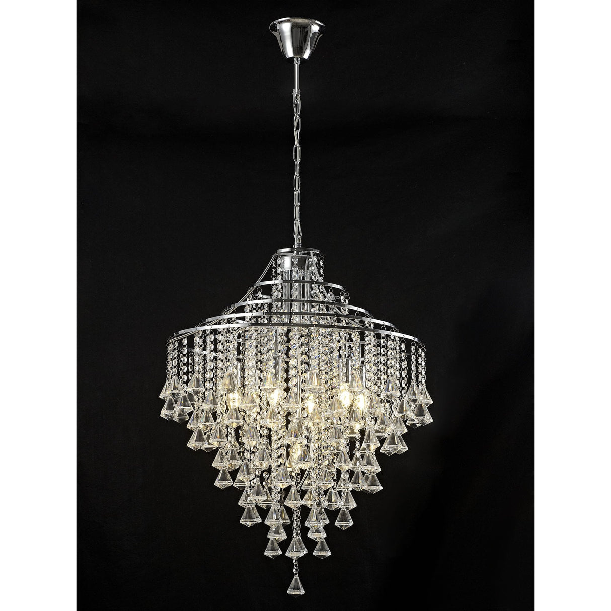 Inina Radiance 7-Light Pendant in Polished Chrome and Crystal