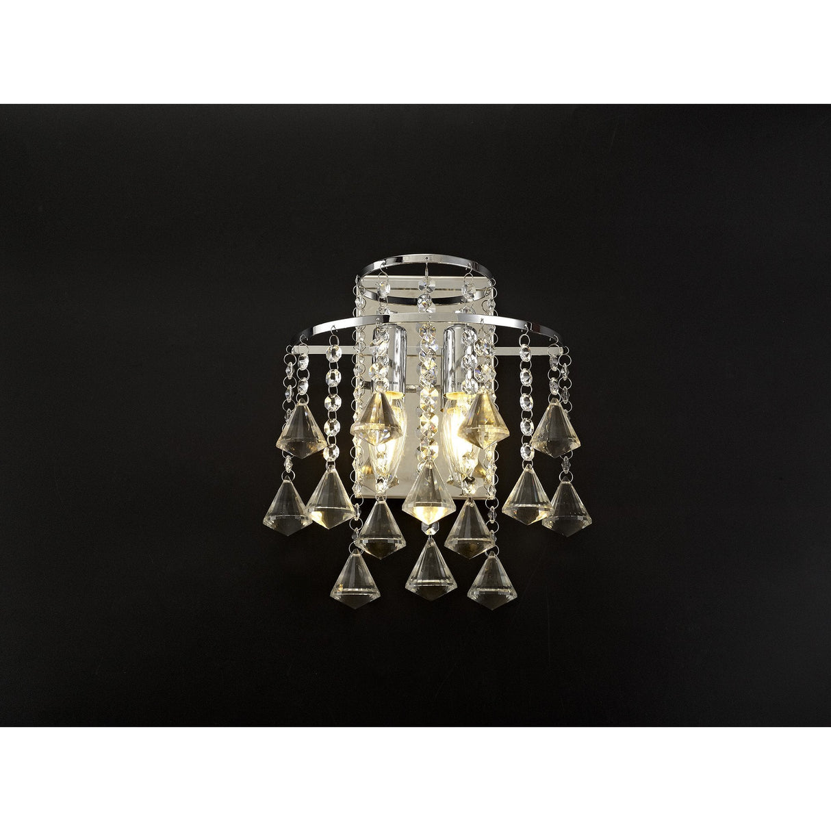 Inina Dual Light Crystal Wall Sconce in Polished Chrome