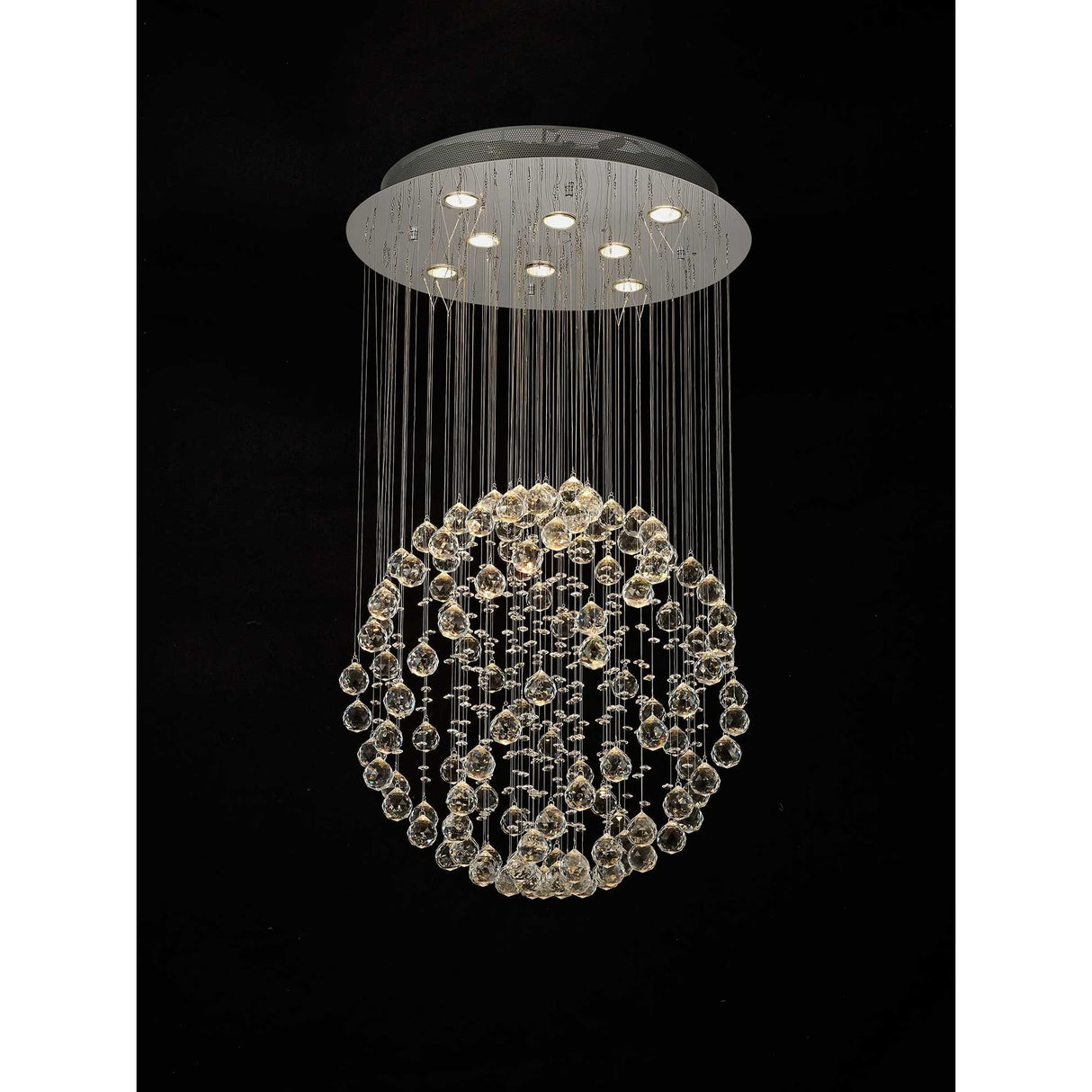 Luminous Elegance: Medium Sphere 8-Light Polished Chrome Crystal Pendant