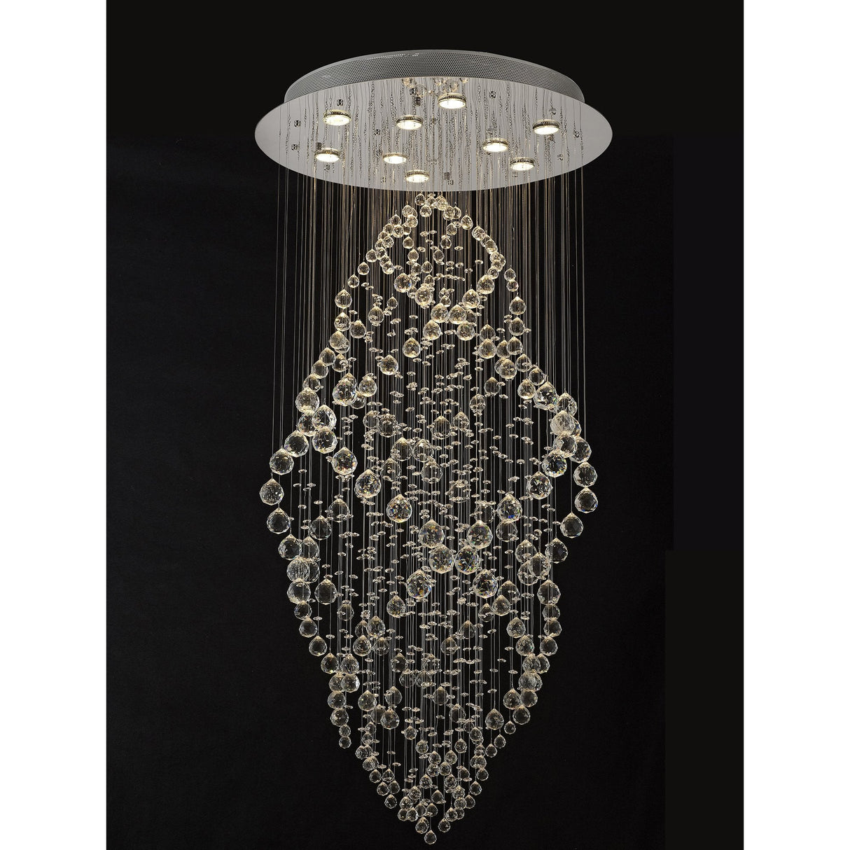 Elegant Colorado Oval Pendant Light with Polished Chrome and Crystal Design