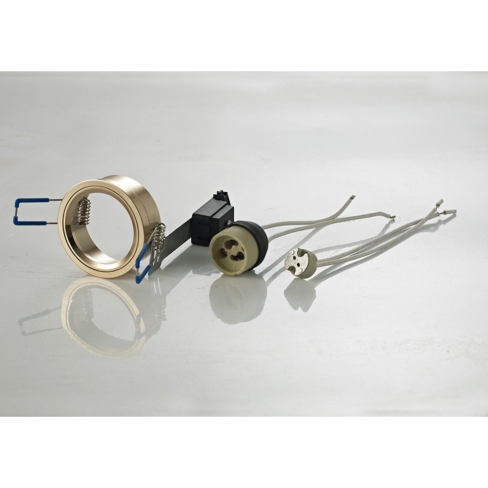 French Gold Downlight Component Kit with Lampholders and Retaining Ring for Crystal Rims