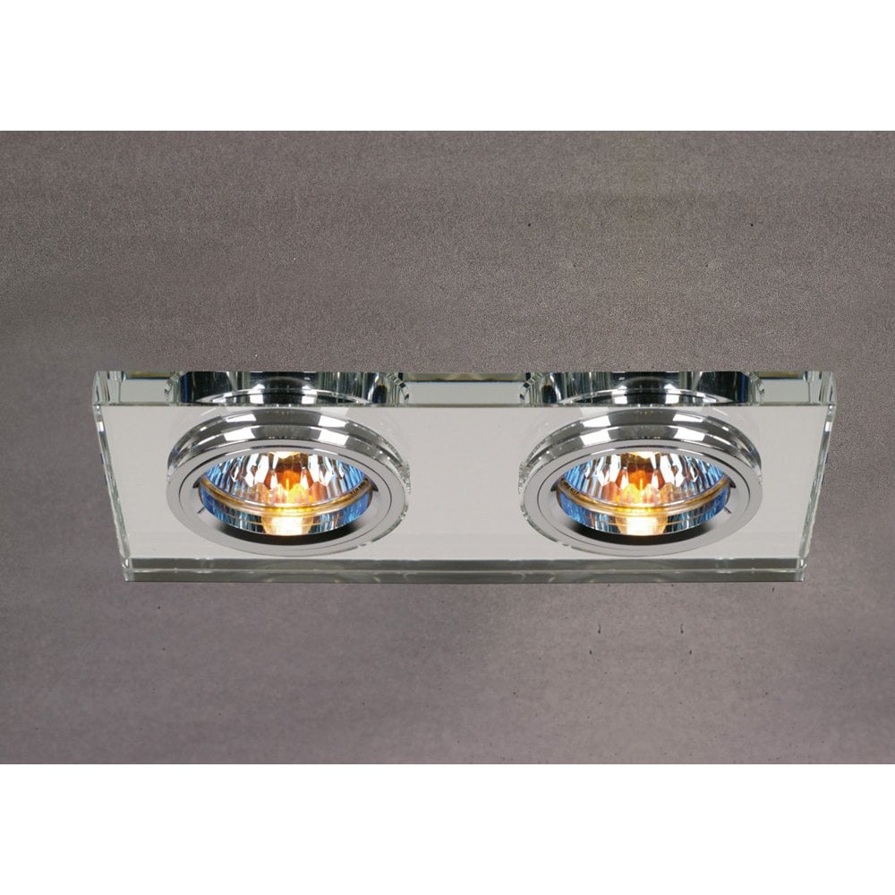 Crystal Dual Head Downlight with Rectangular Clear Rim - Elegant and Slim Design