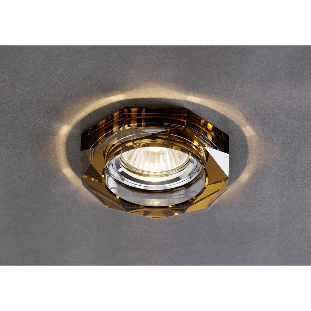 Elegant Bronze Hexagonal Crystal Downlight Rim - IL30800 Compatible