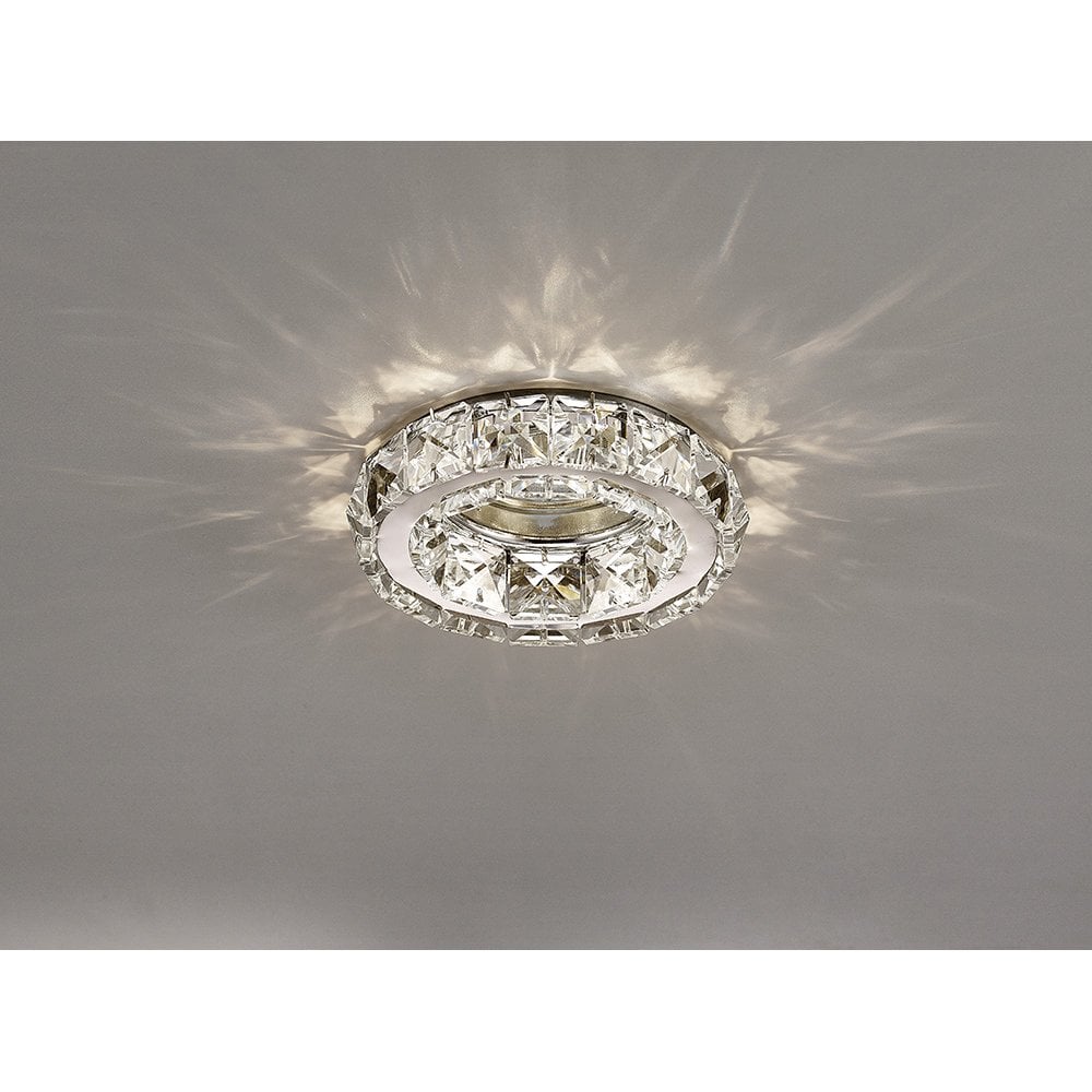Galaxy Round Downlight in Polished Chrome with Clear Crystal Accent
