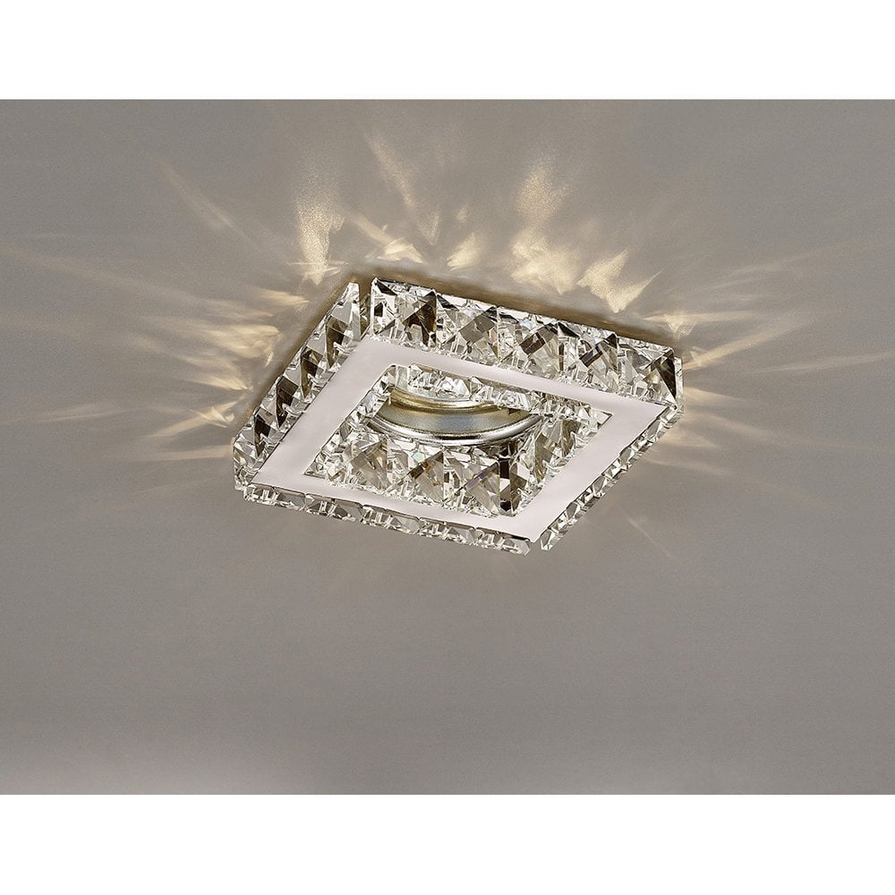 Polished Chrome and Crystal Square Downlight by Galaxy