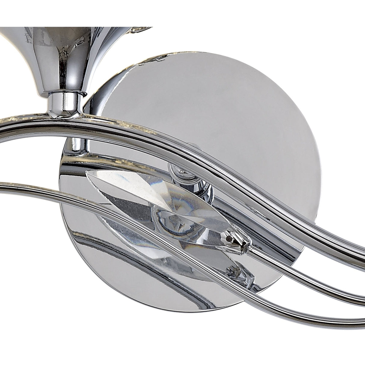 Leimo Left-Facing Crystal-Accent Wall Light in Polished Chrome