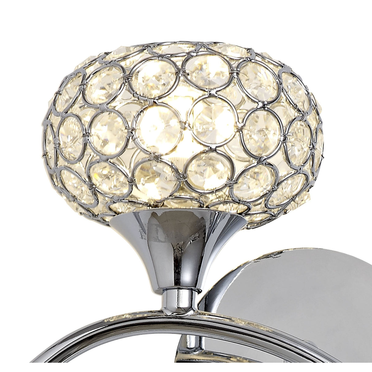 Leimo Left-Facing Crystal-Accent Wall Light in Polished Chrome