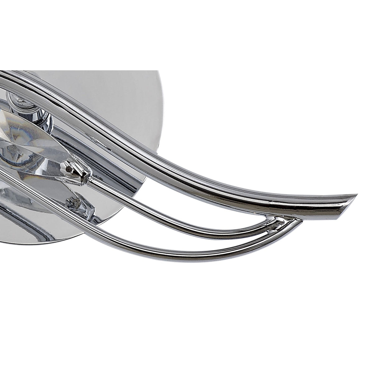 Leimo Left-Facing Crystal-Accent Wall Light in Polished Chrome