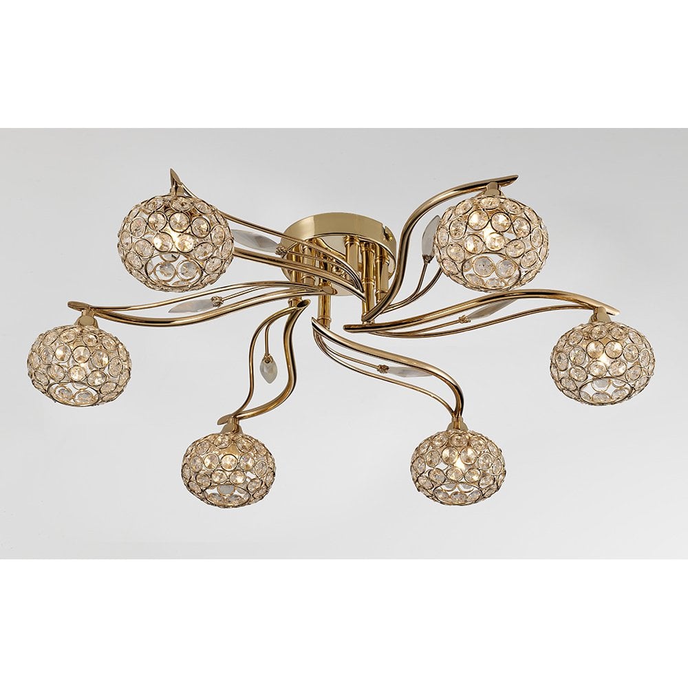 Majestic Leimo 6-Light Chandelier in French Gold with Crystal Elegance