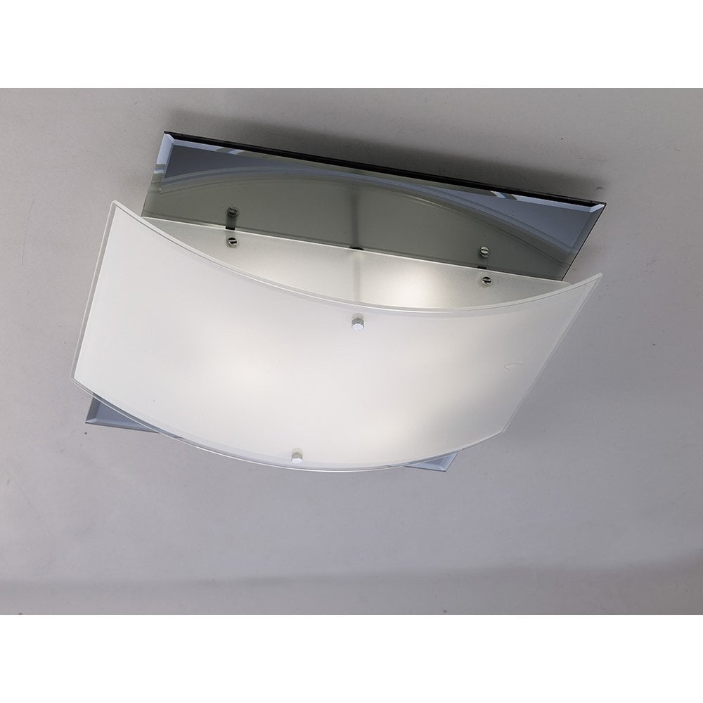Vito Polished Chrome Smoked Mirror Ceiling Light Fixture - 3 Bulbs