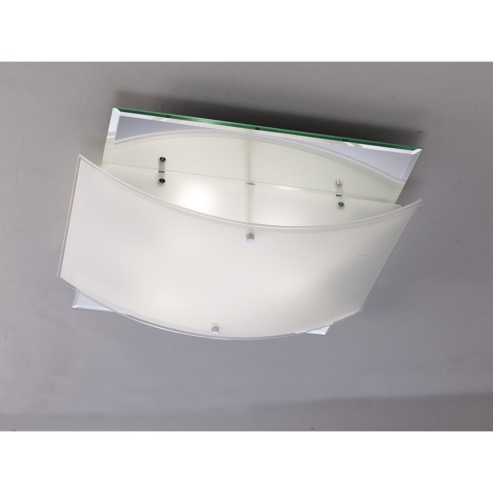 Vito 3-Light Flush Mount in Polished Chrome with Mirrored and Frosted Glass