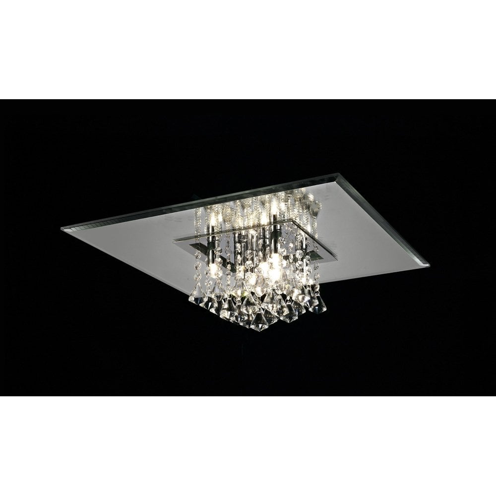 Starda Elegance Ceiling Light: Polished Chrome & Crystal 8-G9 Design