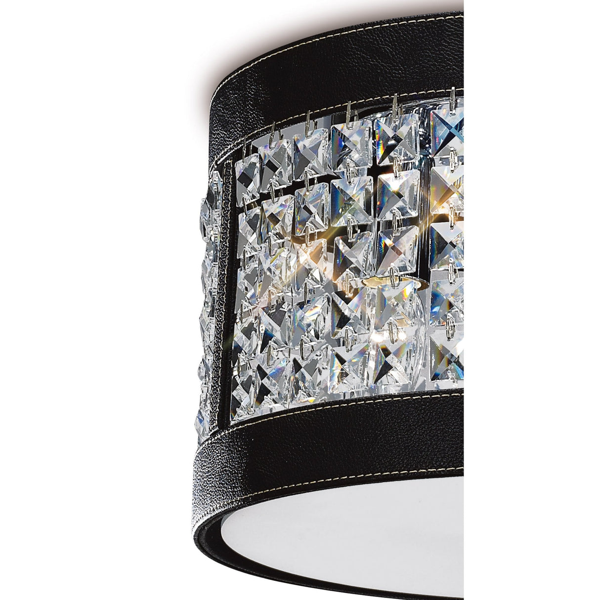 Celsa 3-Light Ceiling Fixture in Polished Chrome and Black with Crystal Accents