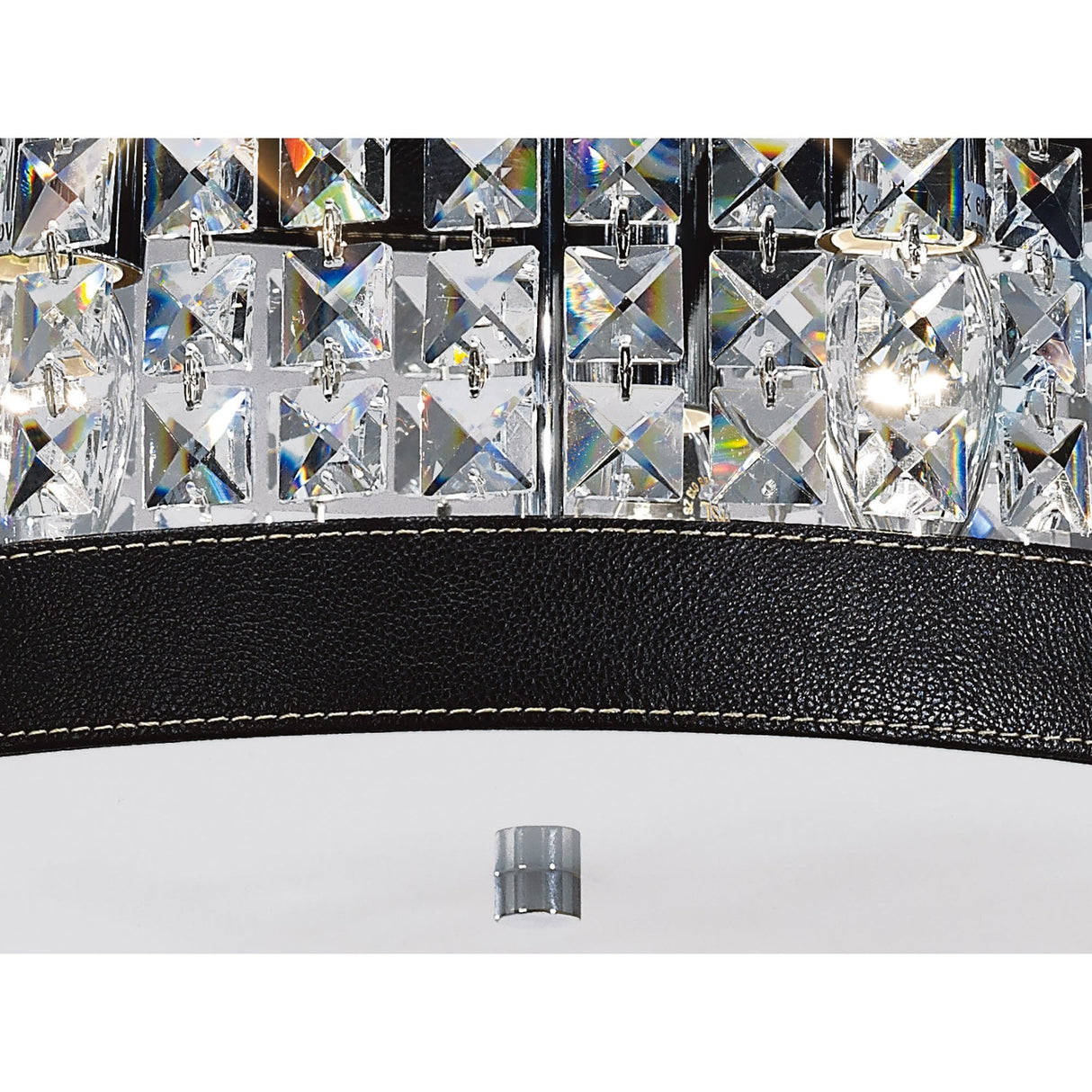 Celsa 3-Light Ceiling Fixture in Polished Chrome and Black with Crystal Accents