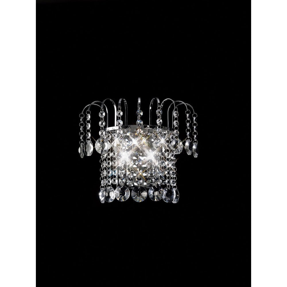 Rosina Dual-Light Wall Lamp in Polished Chrome and Clear Crystal