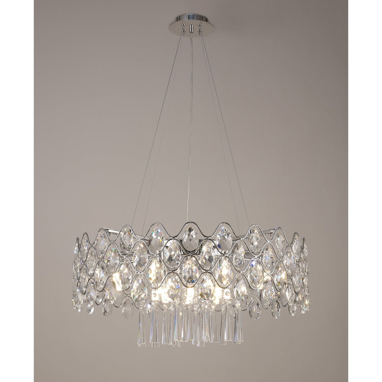 Kenzie 16-Light Crystal Pendant in Polished Chrome