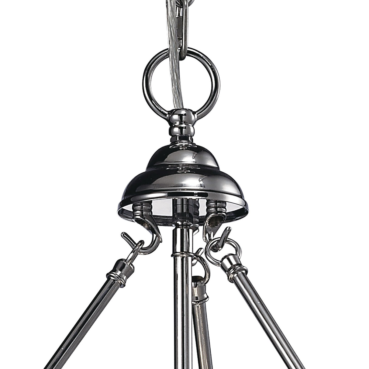 Aubrey Pendant Light in Polished Chrome with Handcrafted Rippled Glass